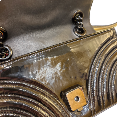 GUCCI “GG Marmont Flap” Bag in black leather,...