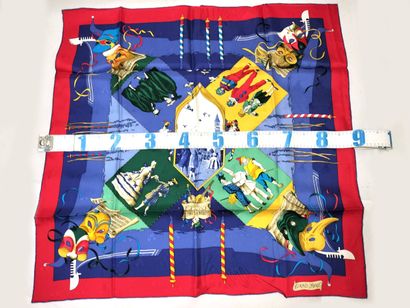 HERMES 90-cm multicolored silk scarf.
Dimensions:...