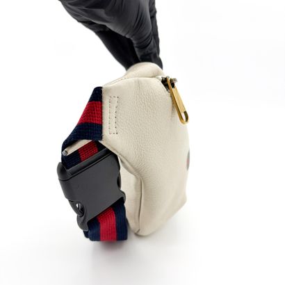 GUCCI “Logo Belt” belt bag in ivory leather,...