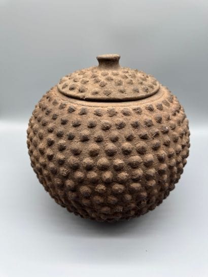 BUTTON JAR, LOBI, BURKINA FASO 
Ceramic....