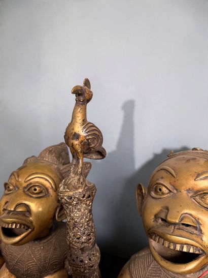 PAIR OF ANTHROPOMORPHIC FIGURES - Grasslands,...