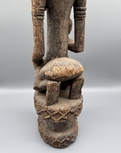 KNELTING MOTHER WITH CHILD, DOGON, MALI Wood...