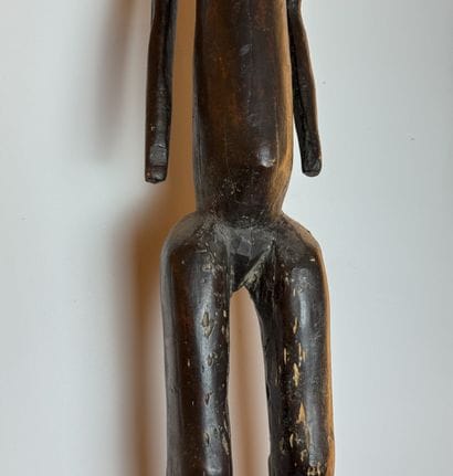 FEMALE JANUS STATUE, LOBI, BURKINA FASO Carved...