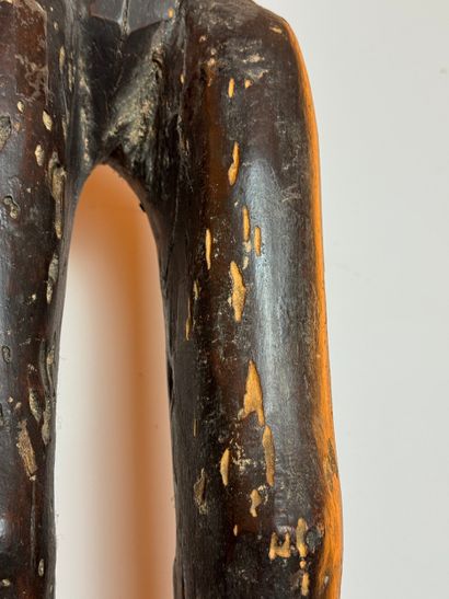 FEMALE JANUS STATUE, LOBI, BURKINA FASO Carved...