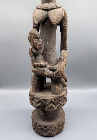 KNELTING MOTHER WITH CHILD, DOGON, MALI Wood...