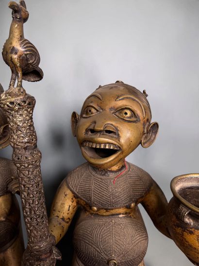 PAIR OF ANTHROPOMORPHIC FIGURES - Grasslands,...