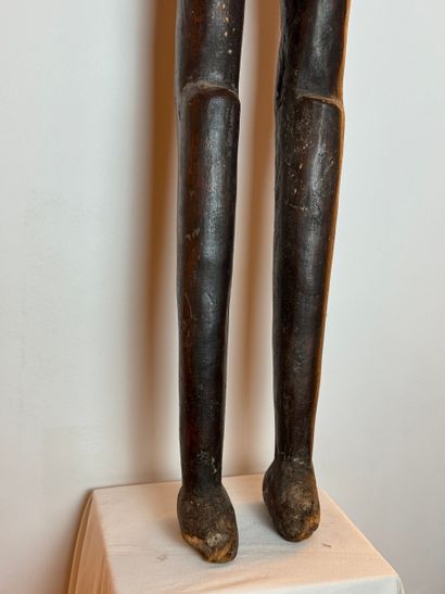 FEMALE JANUS STATUE, LOBI, BURKINA FASO Carved...