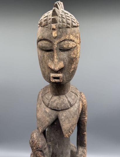 KNELTING MOTHER WITH CHILD, DOGON, MALI Wood...