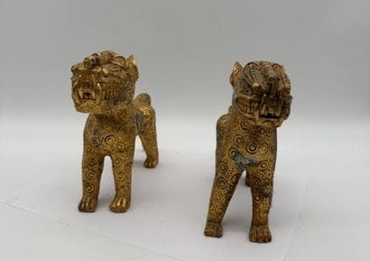 PAIR OF LEOPARDS - Nigeria - Former Kingdom...