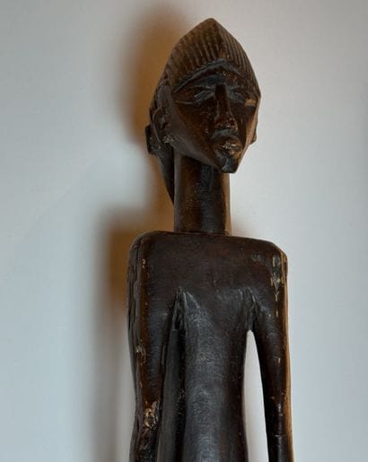 FEMALE JANUS STATUE, LOBI, BURKINA FASO Carved...
