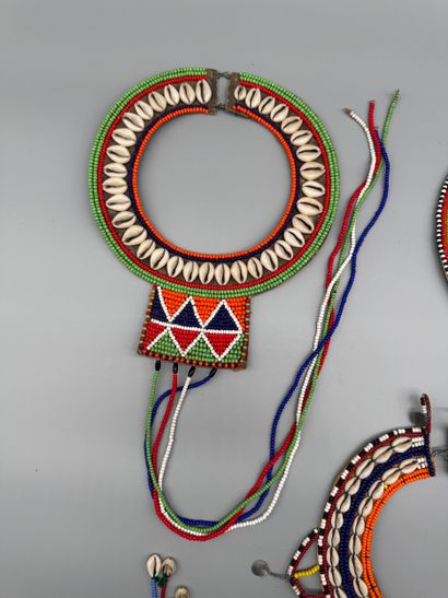SET OF 3 MASAI NECKLACES, KENYA, TANZANIA...