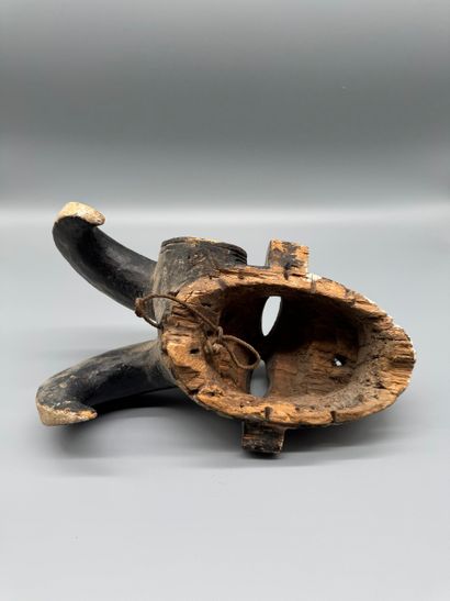 ELU MASK, OGONI, NIGERIA Wood, kaolin, black...