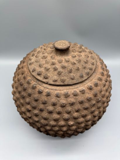 BUTTON JAR, LOBI, BURKINA FASO 
Ceramic....