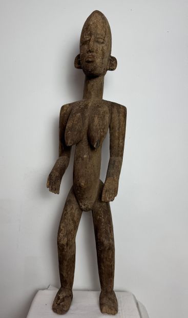 FEMALE STATUE, LOBI, BURKINA FASO Wood with...