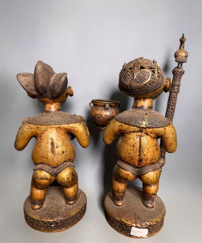 PAIR OF ANTHROPOMORPHIC FIGURES - Grasslands,...