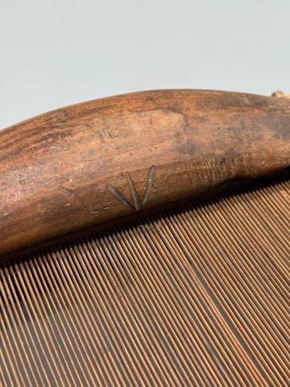 WEAVING TOOL, IVORY COAST OR GHANA Light-colored...
