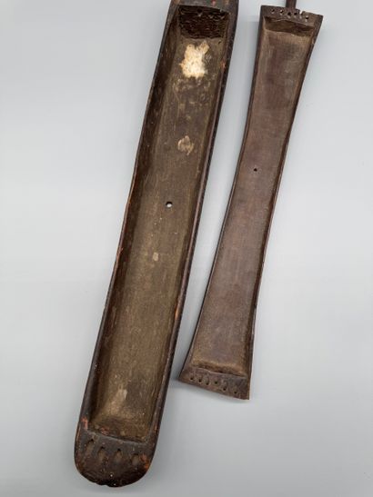 PAIR OF MUSICAL INSTRUMENTS, TANZANIA 
Wood...