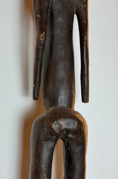 FEMALE JANUS STATUE, LOBI, BURKINA FASO Carved...