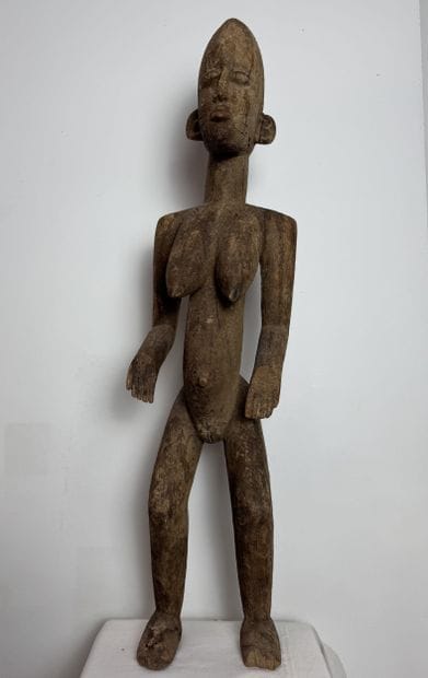 FEMALE STATUE, LOBI, BURKINA FASO Wood with...