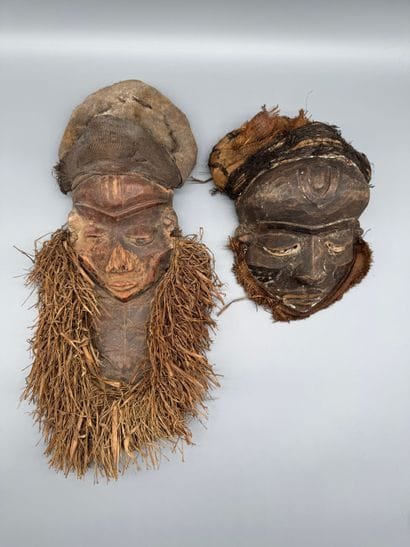 TWO MBUYA MASKS - DR Congo - Pende
Mid-20th...