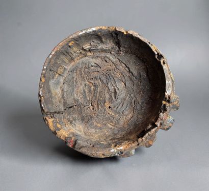 POST ELEMENT (?) WITH ANTHROPOMORPHIC FIGURE...