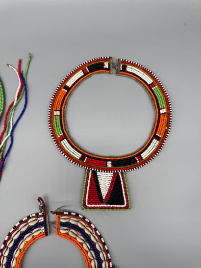 SET OF 3 MASAI NECKLACES, KENYA, TANZANIA...