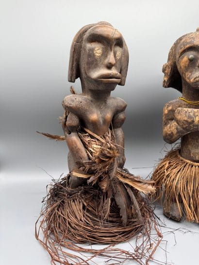 SET OF TWO ANTHROPOMORPHIC RELIQUARY GUARDIAN...