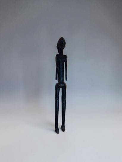 FEMALE JANUS STATUE, LOBI, BURKINA FASO Carved...