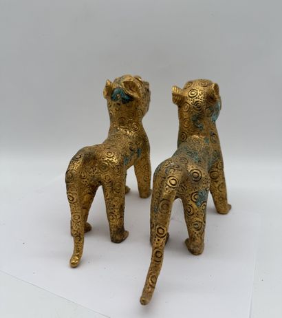 PAIR OF LEOPARDS - Nigeria - Former Kingdom...