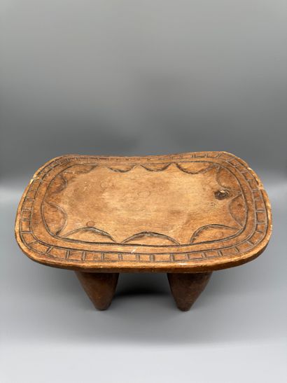 STOOL WITH DECORATION ON THE TOP SURFACE,...