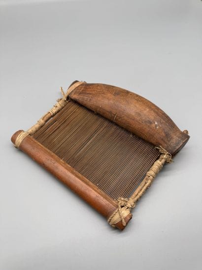 WEAVING TOOL, IVORY COAST OR GHANA Light-colored...