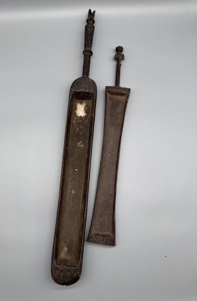 PAIR OF MUSICAL INSTRUMENTS, TANZANIA 
Wood...