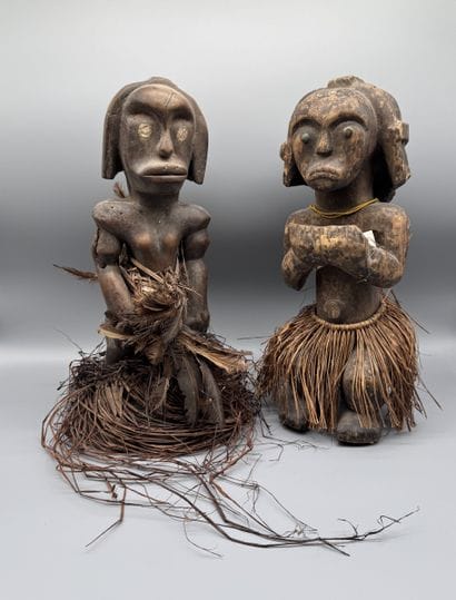 SET OF TWO ANTHROPOMORPHIC RELIQUARY GUARDIAN...