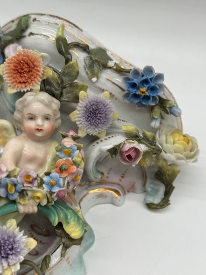 Console murale décorative en porcelaine polychrome...
