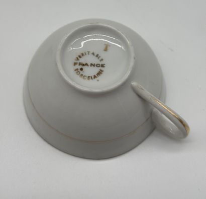 Glazed porcelain tea/coffee set with gold...
