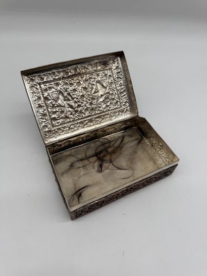 Small silver plated metal cigarette case...