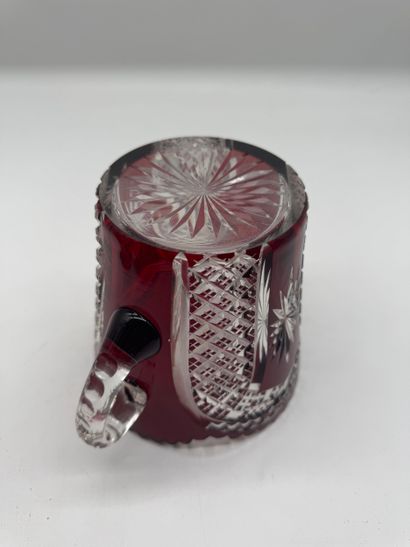 BOHEMIAN CRYSTAL
Two-handled crystal sugar...