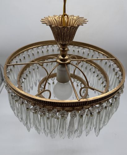 LUSTRE CORBEILLE A PAMPILLES VERS 1950
Lustre...