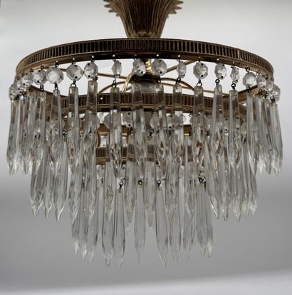 LUSTRE CORBEILLE A PAMPILLES VERS 1950
Lustre...