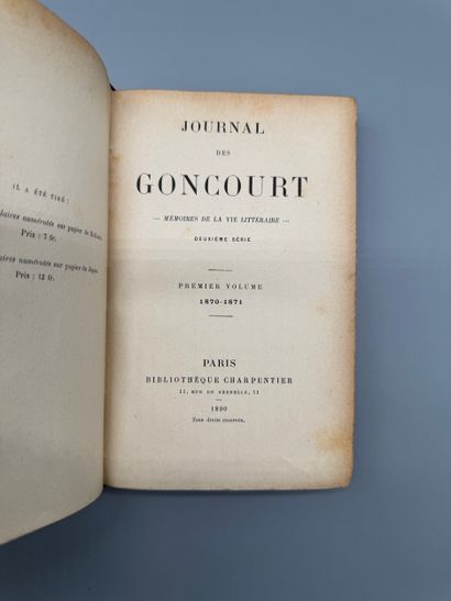 Set of the first six volumes of the Goncourt...