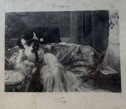 Suite de deux gravures encadrées Scènes de...