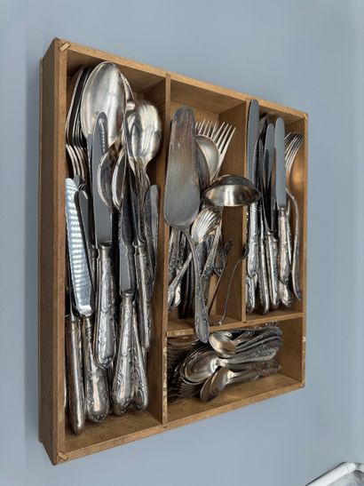 Large silver plated kitchen utensil, stamped...