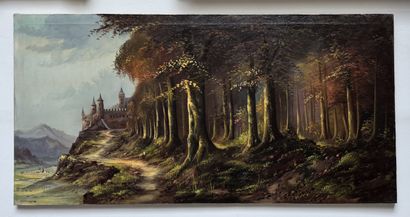 P. Boone (attribué à) Paysage romantique...