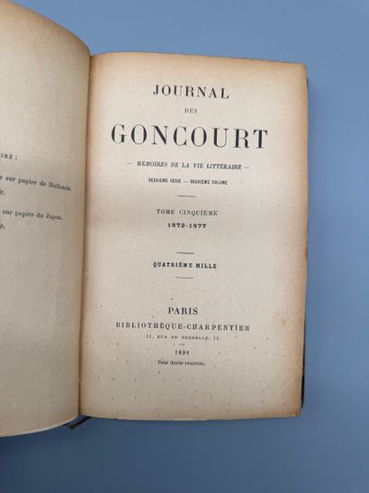 Set of the first six volumes of the Goncourt...