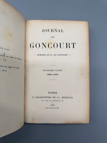 Set of the first six volumes of the Goncourt...