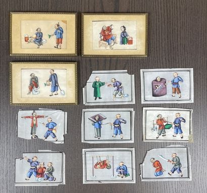 Suite de 11 scènes de châtiments - Chine...
