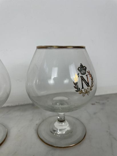 Set of five digestif glasses (cognac/whisky...