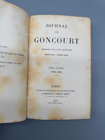Set of the first six volumes of the Goncourt...