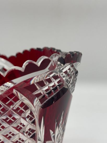 BOHEMIAN CRYSTAL
Two-handled crystal sugar...