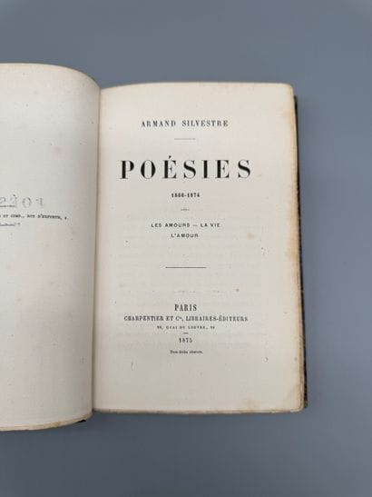 SILVESTRE, Armand (1837–1901) — Poems 1866–1874,...
